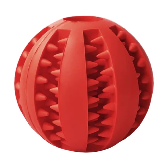 Pet Dog Chew Ball Round Ball(Small&Red) 1pc