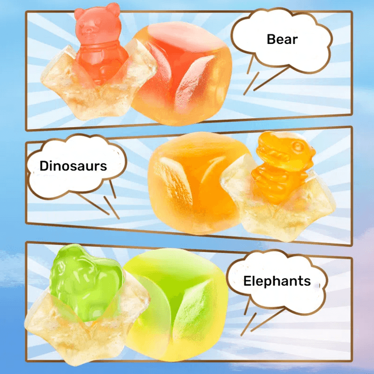 XINQITIAN [6packs]3D Fun Peelable Jelly Gummy Candy, Christmas