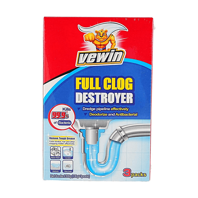 Drainpipe Cleaner Powder, Full Clog Destroyer 10.58 oz