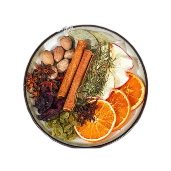 【中国直送】澳湘堂 クリスマスホットワイン 材料パック - オレンジ、シナモン、紅茶、クローブホットワイン 110g*1箱