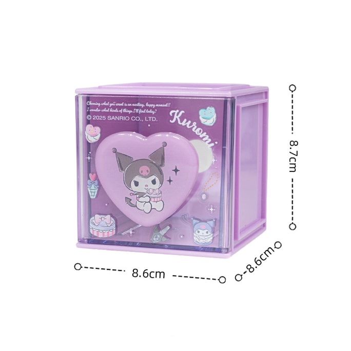 Sanrio Series Genuine Jenga Square Small Storage Box Storage Box Dormitory Car Desktop Cosmetics Toys Headphone Cable Cartoon Cute Adorable - Kuromi 1Pc