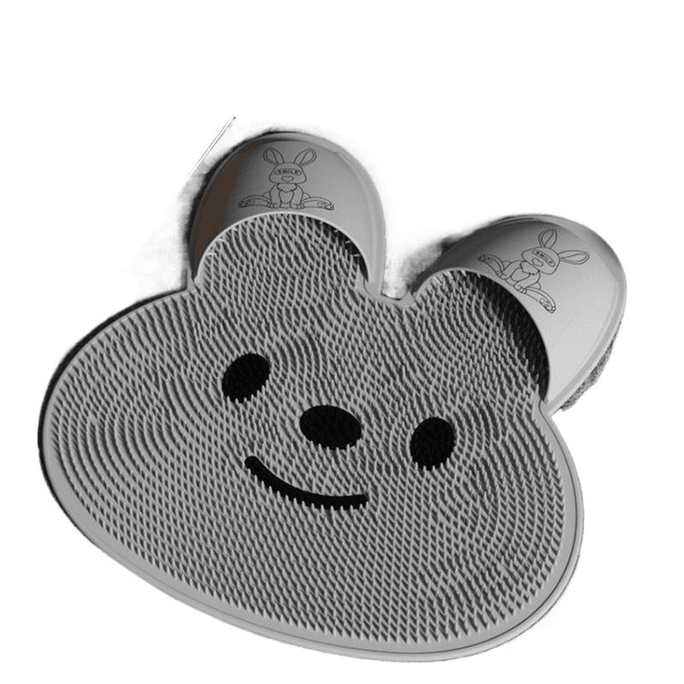Rubbing Foot Mat Rabbit Silicone Foot Mat Bathroom Non Slip Mat Grey 45 * 45cm