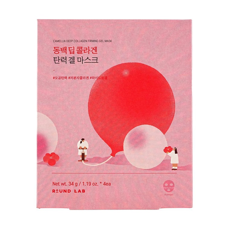 韩国ROUND LAB柔恩莱 山茶花深层胶原蛋白紧致凝胶面膜 4片/盒 抗皱透亮 改善肤质 弹润细腻毛孔 促生胶原蛋白 抗老抗氧 敏感肌可用 3