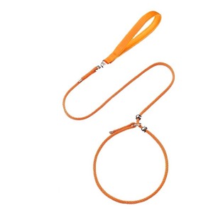 【中国からの直送】Guai Chong Pチェーン Pロープ 犬用リード 犬の散歩チェーン 小型、中型、大型犬トレーニング用 防爆 360度回転ハンドル 全長150cm 直径6mm オレンジ*1個