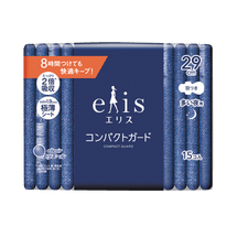 ELIS 超薄強吸收帶護翼量多夜用衛生棉 29cm 15片 132g
