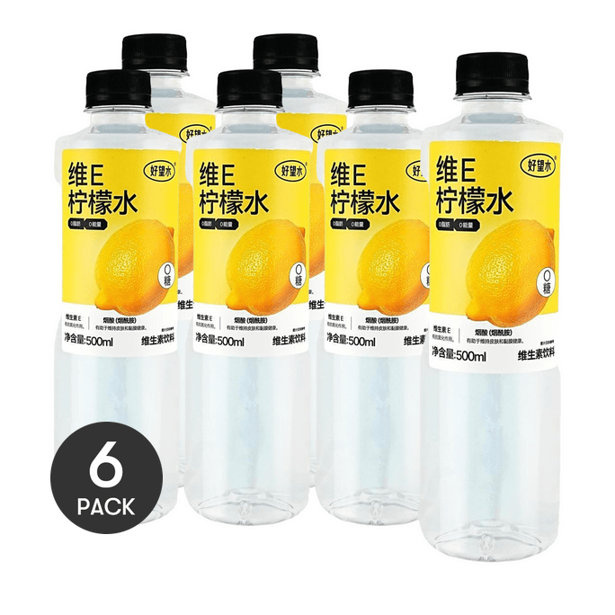 레몬워터 16.9 fl oz *6개【6팩】【설탕 0칼로리 0지방】【비타민 E 및 니아신아마이드 함유】