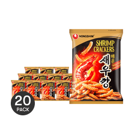 핫 & 스파이시 쉬림프 크래커, 가볍고 바삭한 해산물 스낵, 74g [블랙핑크 제니 추천] *20개입