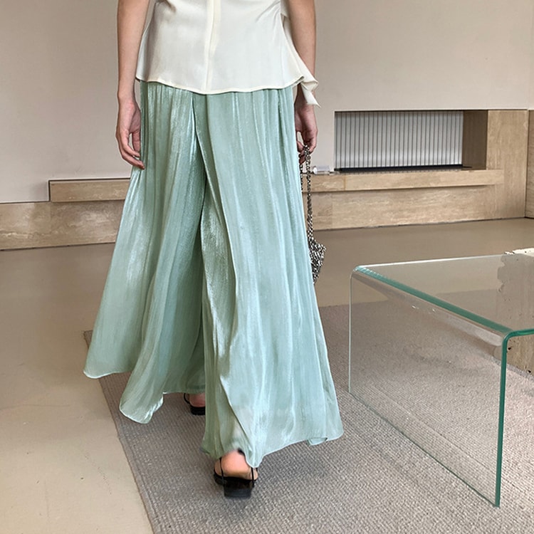 Streamer Yarn Skirt Pants Women High Waist Loose Wide Leg Casual