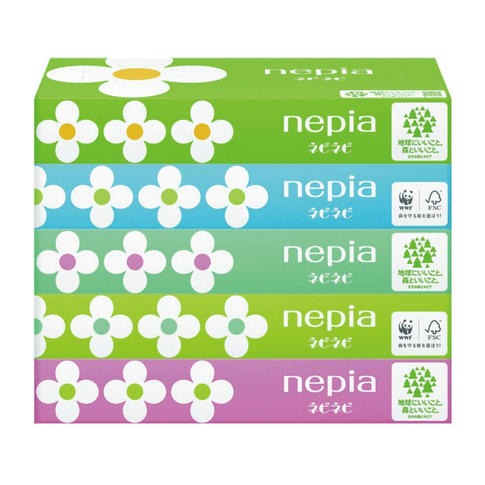 【日本直郵】 日本 妮飄 面紙 150抽×5盒 日用 便攜 柔軟 吸水 多用途 家庭