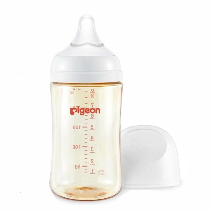 Pigeon PPSU Nursing Baby Bottle Wide Neck | Streamlined Body | Easy To Clean 8.1 Oz Includes 1 M Nipples (3m+)
