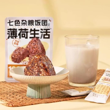 薄荷健康 薄荷生活 七色杂粮饭团 80g【含粗粮糙米】【低脂粗纤轻卡早餐代餐】【开袋即食米饭】【亚米独家】