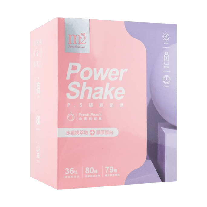 台灣M2 控熱斷糖超能奶昔-桃子鮮果 早餐超營養低卡代餐 8包入