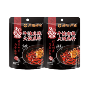 【中国直邮】 呷哺呷哺 牛油麻辣火锅底料香锅调料麻辣烫调料135g*2袋