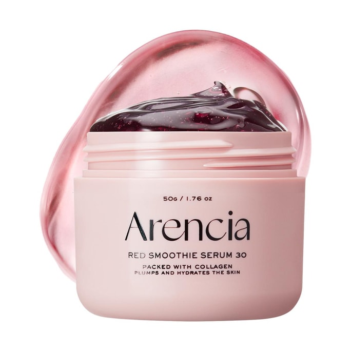 Red Smoothie Serum 30, Overnight Face Mask, 1.76oz.- Glowing & Soothing, Collagen, Niacinamide, Peptide, Vitamin E