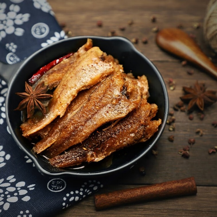【中国直邮】 华味亨 香辣小黄鱼98g/袋舟山海味即食鲜卤小鱼干仔休闲零食 3