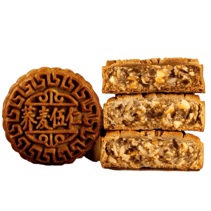 【中國直郵】茉莉小舖無糖蕎麥月餅老式五仁官方旗艦店中秋禮盒送長輩糖尿人專用食品 蕎麥五仁月餅 80g*5枚