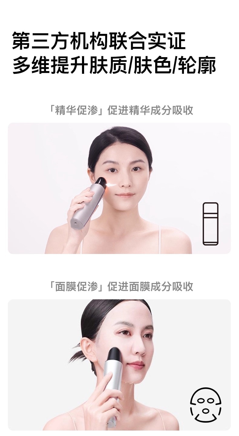 【品牌国内同价】FLOSSOM花至 小紫弹智能射频美容仪器 家用智能美容仪 多功能分区护理 脸部&颈部提拉紧致 速渗透 强透亮FR200 1 件