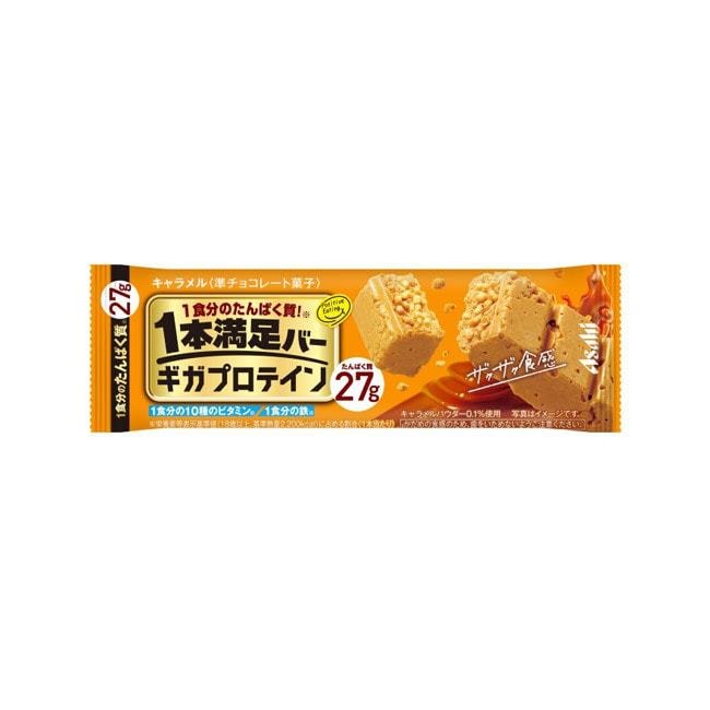 【贈品】【日本直郵】ASAHI朝日 1本滿足 1餐蛋白代餐低卡能量棒 焦糖味 27g【特價賞味期25.9.1】