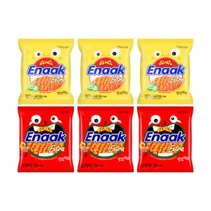 Crunchy Noodles,Barbecue Chicken+Spicy Flavor,Ready-to-Eat Snack, 1.05oz*6【6 Combo Packs】