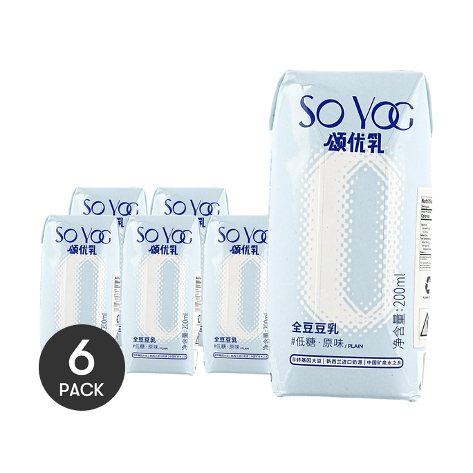 颂优乳 低糖全豆豆乳 原味 200ml*6【6盒装】【营养早餐豆奶】【DIY豆乳拿铁】