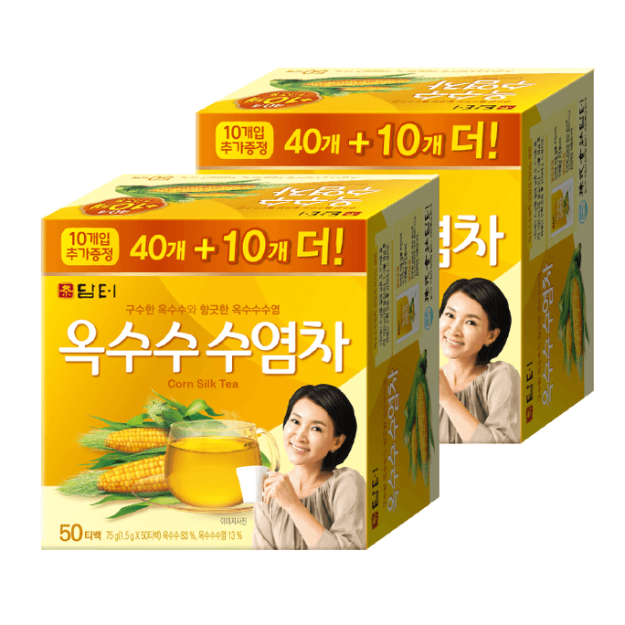Damtuh Traditional Korean Tea Corn Silk Tea 1.5g x 50 Tea bag x 2 Boxes