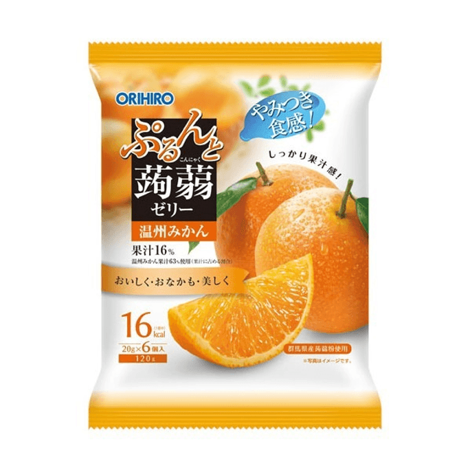 ORIHIRO 立喜乐||低卡美味蒟蒻果冻||温州柑橘 20g×6个