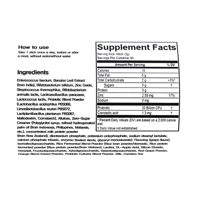 프로바이오틱스 혈당 조절, 생균, 혈당 조절, 장 건강 60정 120g 8