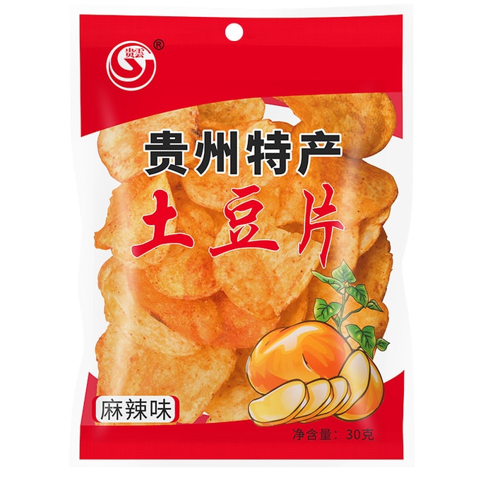 Potato Chips - A Speciality of Guizhou Province Potato Chips  Cassava Chips Snack Food - Pungent And Spicy 1Bag