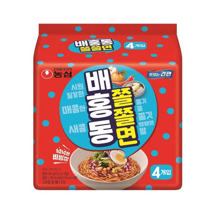 농심 배홍동쫄쫄면 129g x 4p 