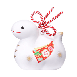 日本藥師窯 2025蛇年吉祥物掛飾 裝飾品 日式蛇迷你新年小擺飾 錦彩招福巳 土鈴鐺 6.5×6.5×4cm