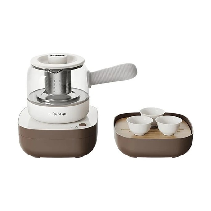 【美國本土出貨】Bear小熊 茶具套裝電茶壺煮茶器 容量0.5L 杯子x3+茶盤 110V