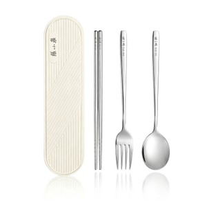 304 Stainless Steel Chopsticks Spoon Fork Set 3 Pieces With Portable Storage Box FBYQC