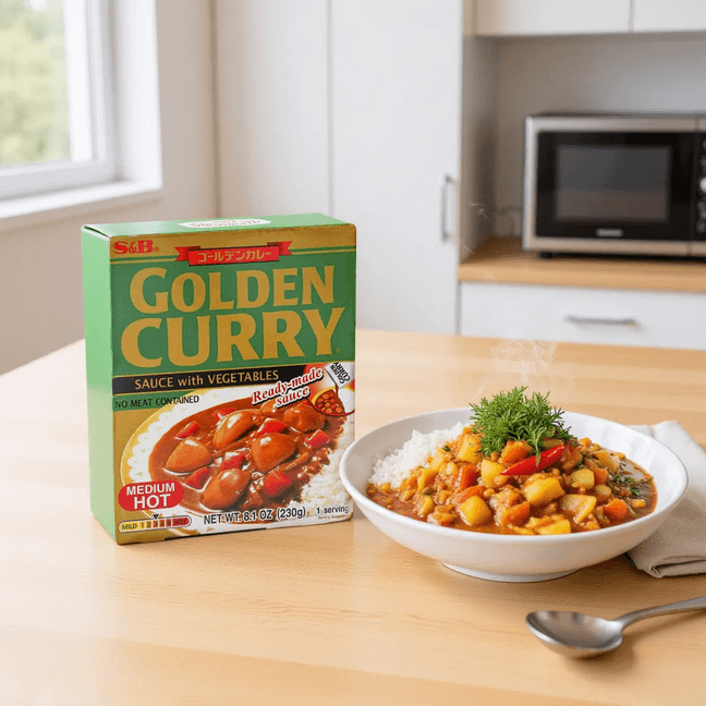 Golden Curry Sauce with Vegetables , Medium Hot Flavor , 8.1 oz 【Ready -made Sauce】【No Meat Contained】