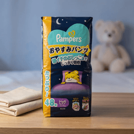 日本PAMPERS帮宝适 夜用拉拉裤 12~17kg 加大码XL 48片 巧虎晚安裤