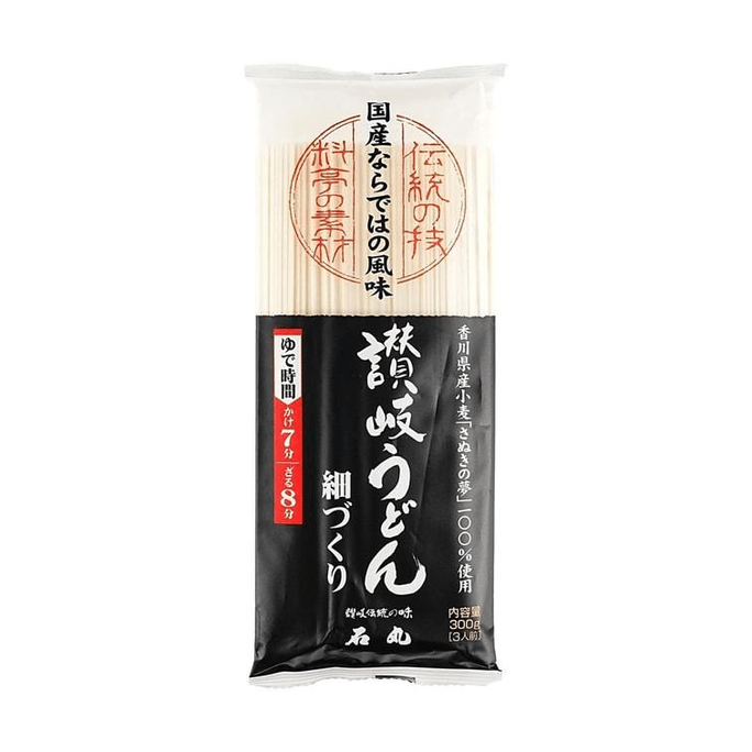 【대만(중국) 직배송】 일본 이시마루 제면 사누키의 꿈 가는 우동 건면 3인분 300g