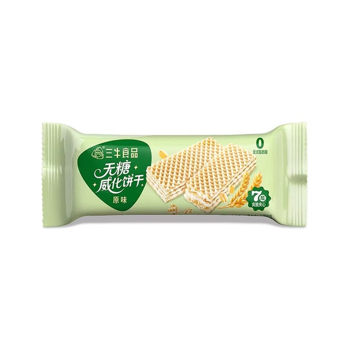 【중국 직배송】 삼우 무설탕 웨이퍼 쿠키 오리지널 두유 코코아 딸기맛 속 웨이퍼 스틱 캐주얼 간식 스낵 200g 무설탕 웨이퍼 (오리지널)