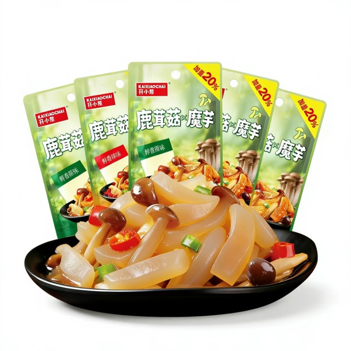Deer Antler Mushroom Konjac Spicy Snacks, Childhood Flavor, Popular Online Snack, Spicy Flavor, 18g*10 Bags