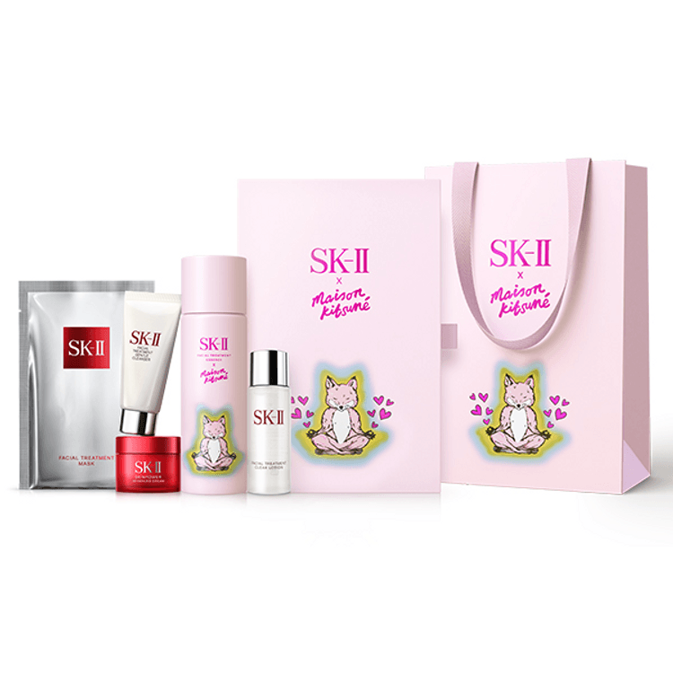 日本SK-II MAISON KITSUNE 伊势丹专柜版春季限定版试用套装 75ml神仙水