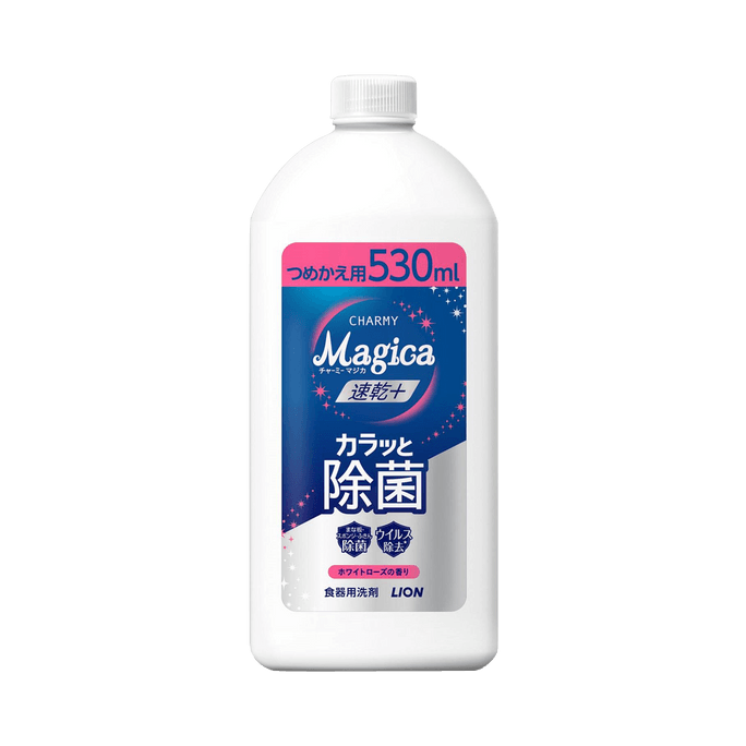 LION狮王 加强版白玫瑰香餐具纳米洗洁精 530毫升