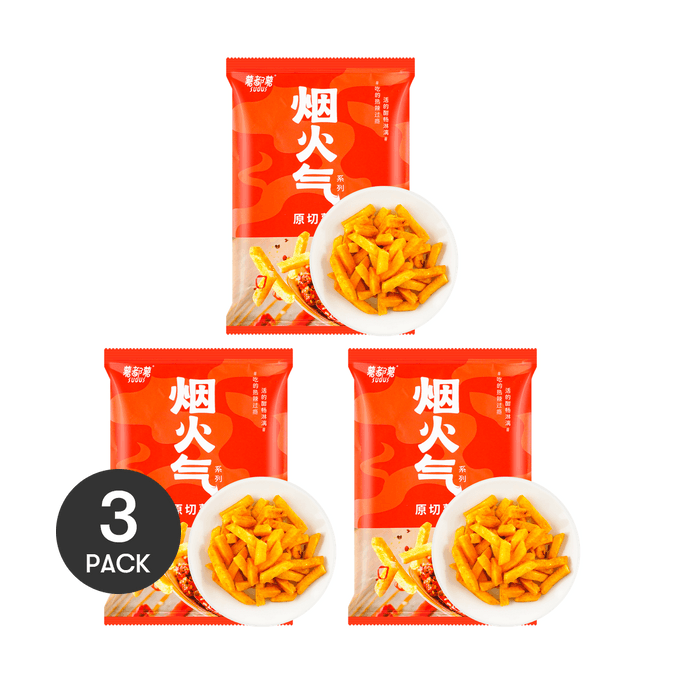 【超值裝】【爆炸好吃】薯都薯 煙火氣原切薯條 椒麻辣子雞味 56g*3