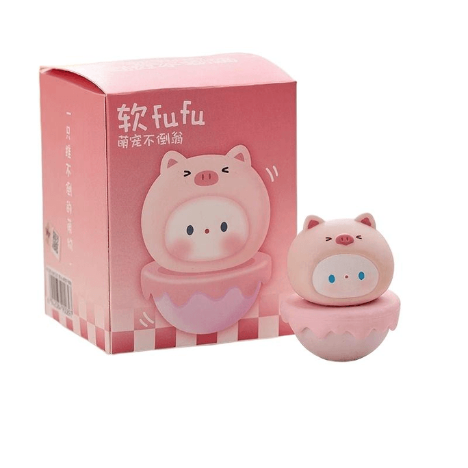 Desktop Doll Cute Handmade Desktop Tumbler Peach Pig 4.5cm*1 Pack