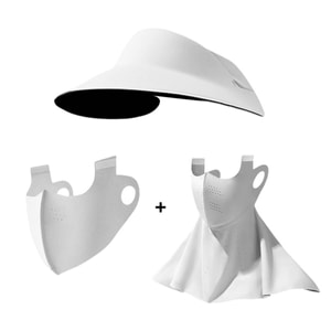 【中国直邮】 HSPM 冰丝全脸防晒面罩防紫外线脸基尼遮阳帽口罩 浅灰色 F 1个