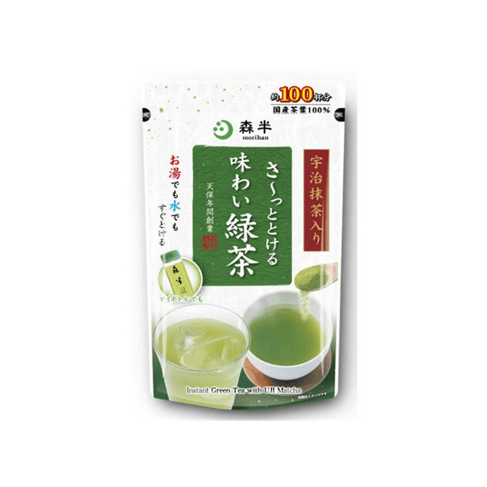 【日本直邮】森半 速溶绿茶宇治抹茶粉 80g