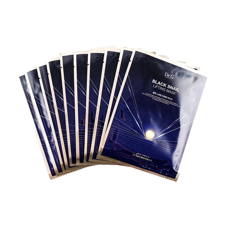 韩国Dr.G蒂迩肌 黑蜗牛紧致面膜 10片入 弹力提拉 紧致滋养 自然光泽 强效抗老 3