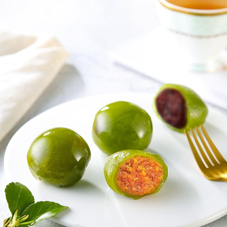 Jiangnan Specialty Green Rice Cake Black Sesame Flavor Qingming Festival Snack 12 Pieces 1.1lb 5