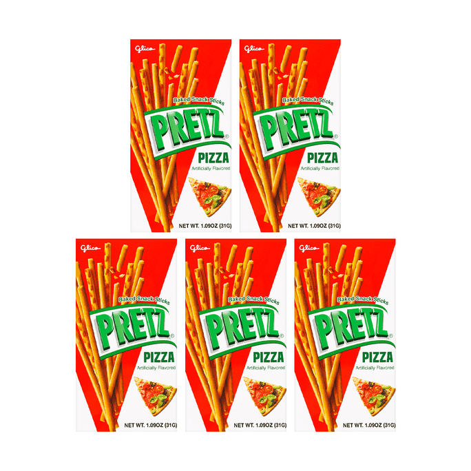 GLICO格力高 PRETZ百力滋饼干棒 披萨口味 31g*5【5盒装】