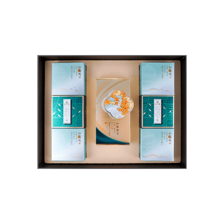 【全美超低價】【絕美蘇杭風】知味觀 知味雅月 月餅禮盒 8枚入 640g 蛋黃蓮蓉月餅*2 芋泥奇亞籽月餅*2 玫瑰豆沙月餅*2 黑芝麻核桃紅豆月餅*2 12