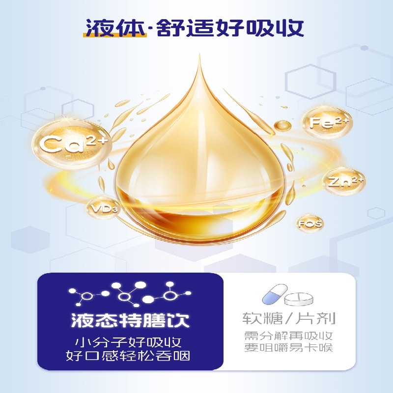 【中國直郵】 爺爺的農場 液體檸檬酸鈣鐵鋅特膳飲 口服液三合一100g/盒