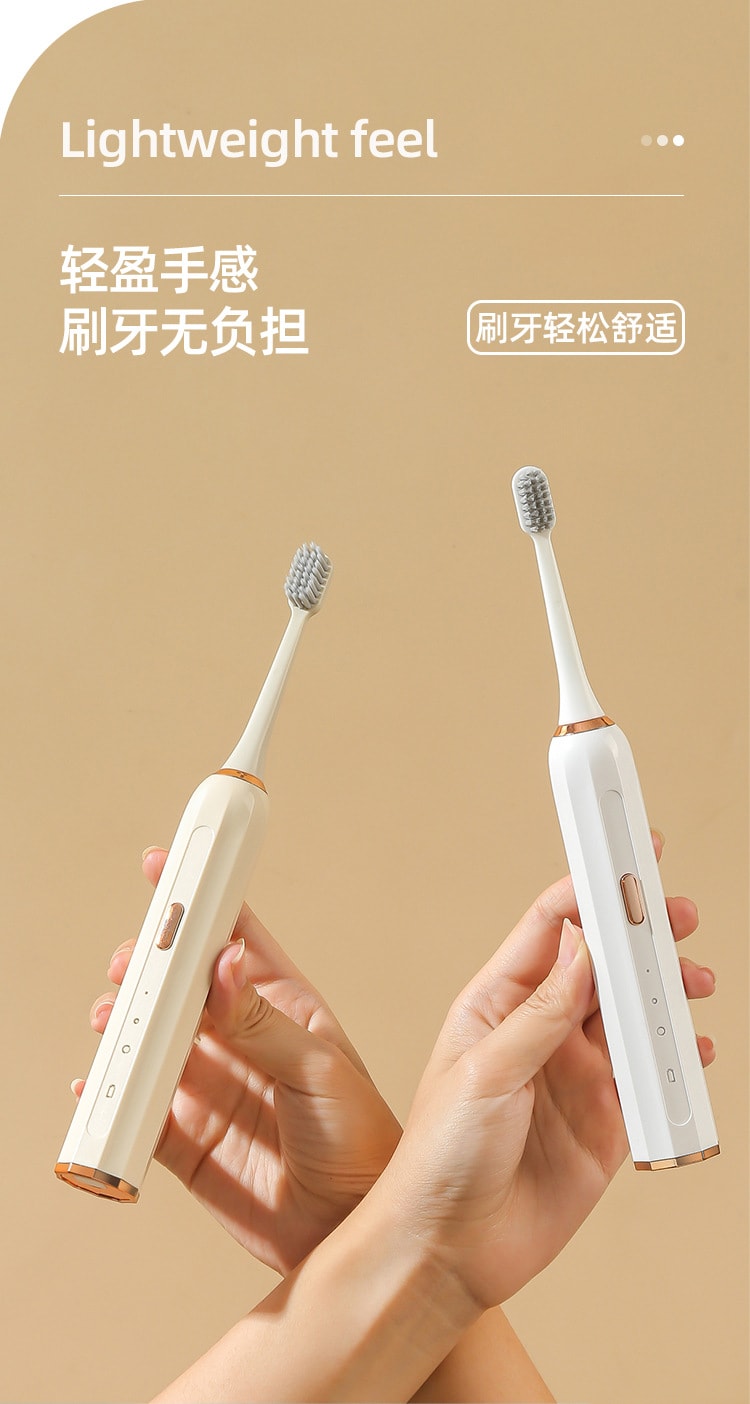 【中國直郵】 多蒙 智慧型電動牙刷USB充電全自動成人款情侶套裝家用防水 1 把