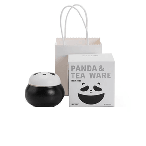 [中国から直送] Mr. Nanshan Panda ティーキャニスター 家庭用陶器製防湿ティーストレージジャー 小型中国風ティーホルダー 密閉ジャー 禅スタイル ブラック 7.6*8.8cm*1箱